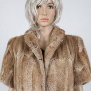 Vintage~Muskrat Fur Vest/Short Sleeves~S/M